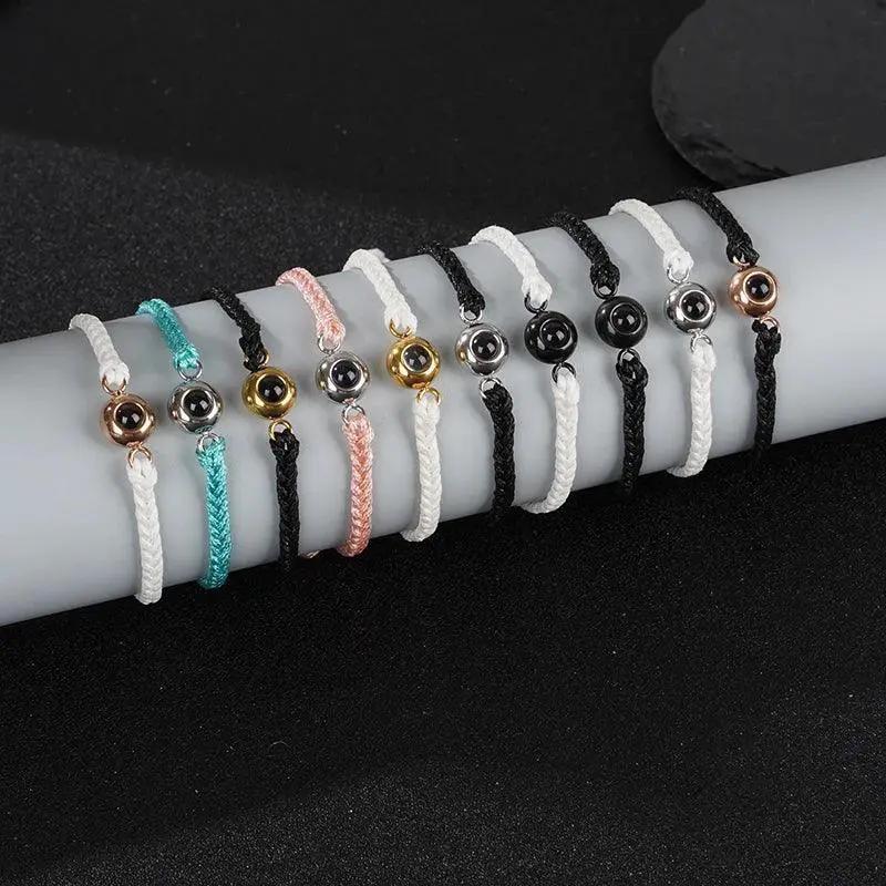 Gold Projection Photo Bracelet Personalized Stainless Steel