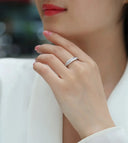 Sterling Silver Gold Plated Silver Moissanite Ring