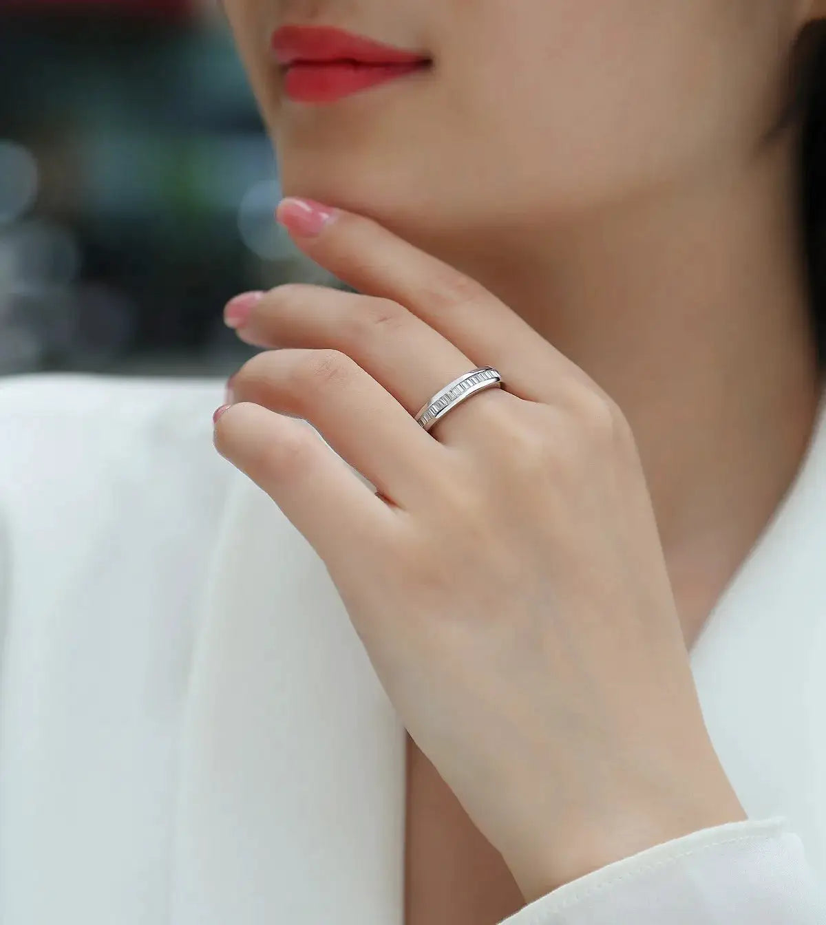 Sterling Silver Gold Plated Silver Moissanite Ring — product image 1