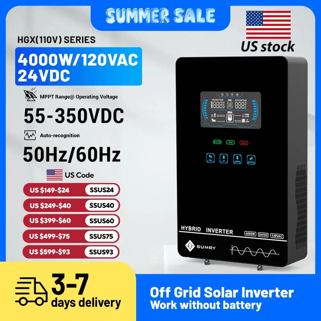 Pure 4KW Hybrid Solar Inverter 24V