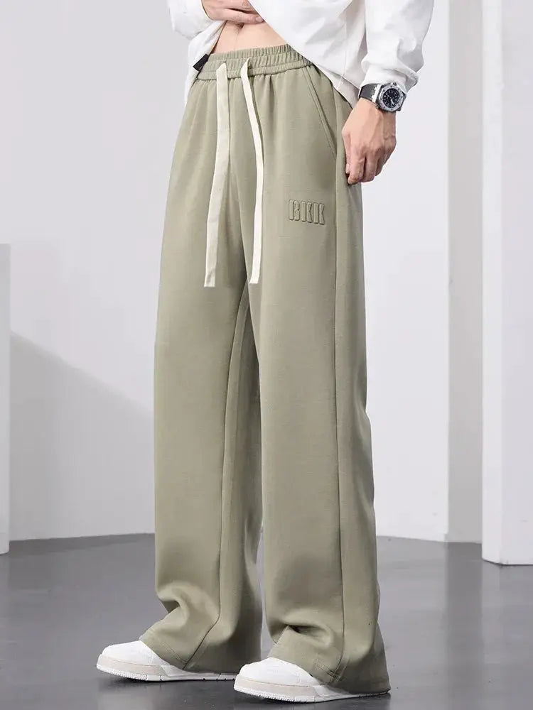 Mens Straight Sweatpants Wide Leg Cotton Track Pants 8XL - OurLum.com