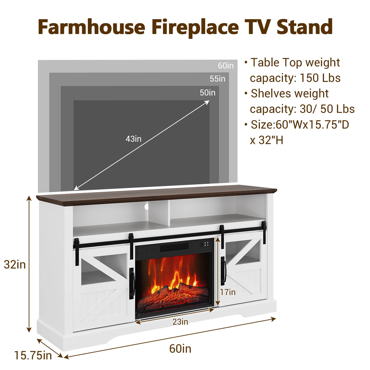 Wooden Electric Fireplace
