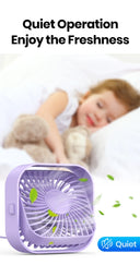 TOPK USB Portable Mini Fan 3 Speed 360°Rotatable Desk Fan