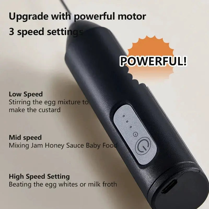Wireless Milk Frother USB Rechargeable Handheld Blender