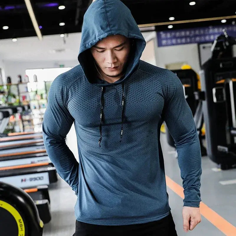 Mens Fitness Tracksuit Hoodie Joggers For Outdoor Workout