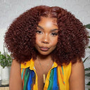 40-Inch Jerry Curly Reddish Brown Lace Front Wig 250% Density