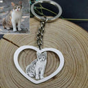 Personalized Engraved Pet Photo Keychain Custom Jewelry Gift