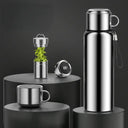 Stainless Steel Smart Vacuum Cup Tea Water Separation Bottle Temperature Display