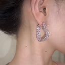 French Style Small Fragrance Pink Wheat Ear Zircon Earrings