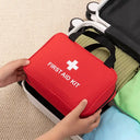 Travel Car First Aid Kit Compact with Multi-Mesh Pockets Classified Storage Portable Emergency Medical Bag