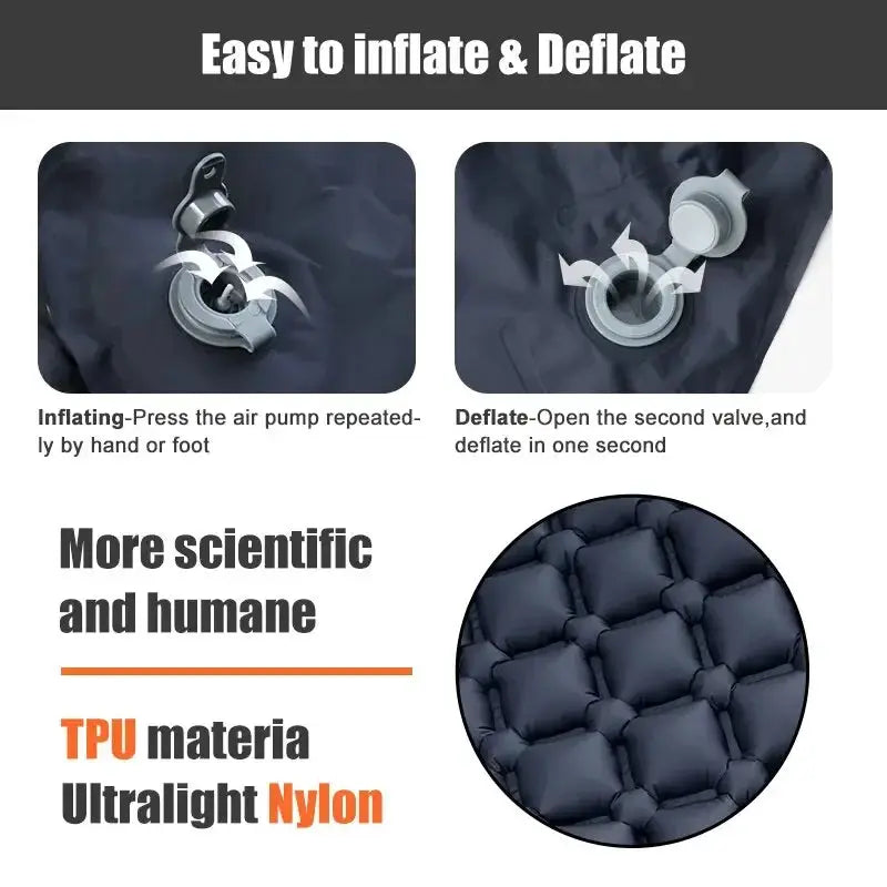 Outdoor Camping Sleeping Pad Folding Sleep Mat Inflatable