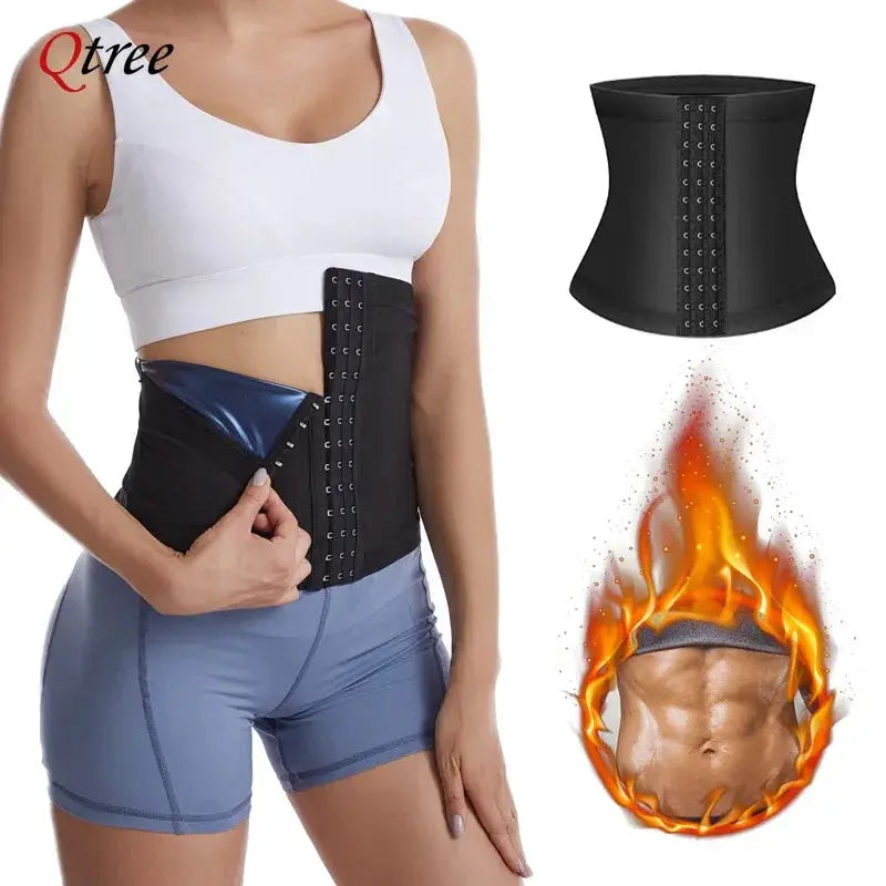 Qtree Sauna Waist Trimmer Belt For Women Tummy Control