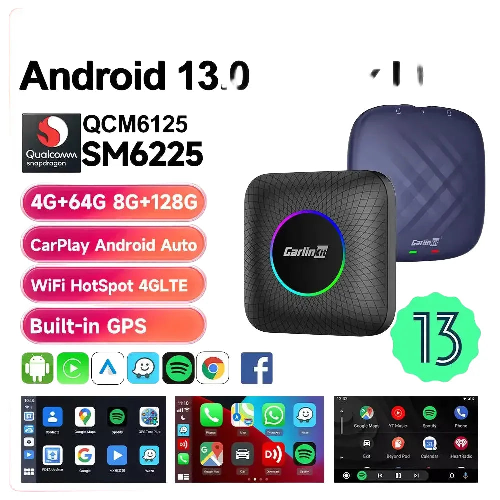 Carlinkit AI Box - Wireless CarPlay Adapter - EAU Android 13 LED 8GB 128GB product image