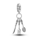 Charm Silver Plated Zircon Beads