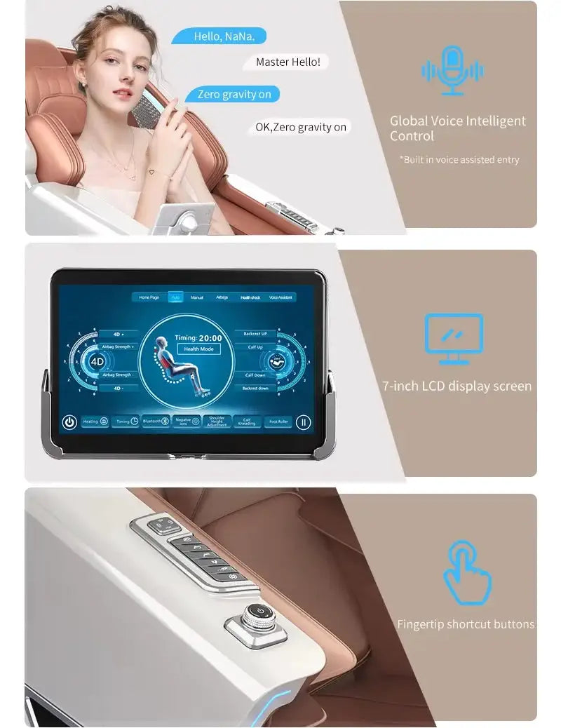 4D Luxury Intelligent Massage Chair Zero Gravity Space Cabin Full Body Electric Foot Massage Home Relax Recliner