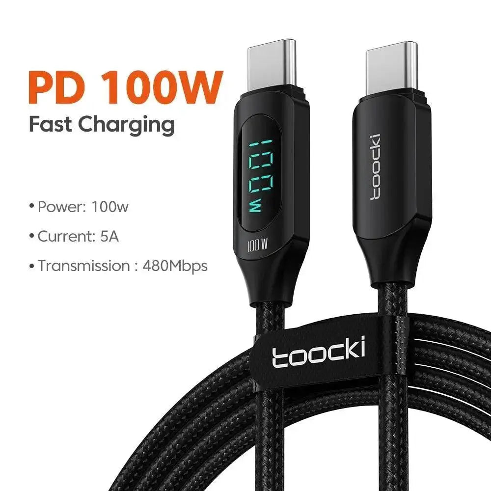 Toocki Fast Charging Type C Cable With Display For Devices