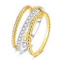 Sterling Silver Golden Ring Sparking