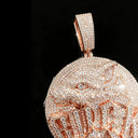Sparkling Gold Wolf Pendant
