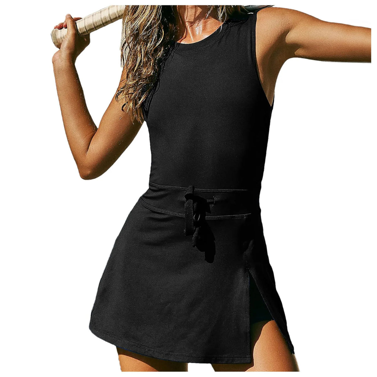 Drawstring Athletic Tennis Romper Dress