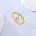 Sterling Silver Golden Ring Sparking