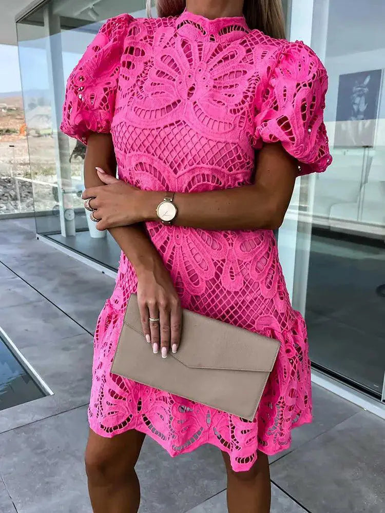 Elegant White Lace Dress Vintage A Line Beauty Elegant