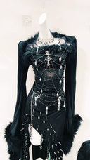 Statement Beaded Dress for Streetwear