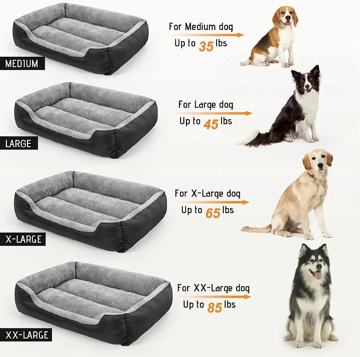 ATUBAN Large Washable Dog Bed for Comfortable Sleep