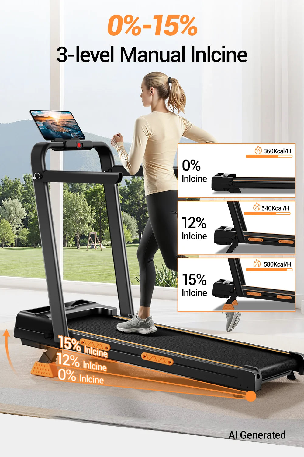 ROBORE X5F Foldable Incline Treadmill