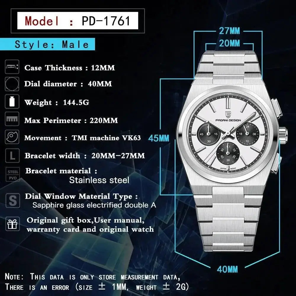 Pagani Design Chronograph Men's Waterproof Business Watch