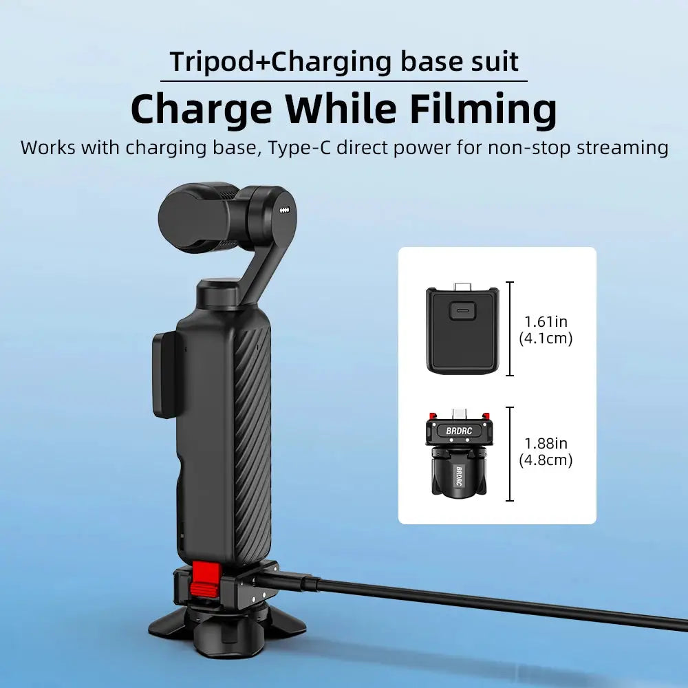 BRDRC Mini Tripod for DJI Pocket 4P/4/Pocket 3/Action 6/5/Osmo 360 Desktop Stand Magnetic Metal Tripod Camera Accessories