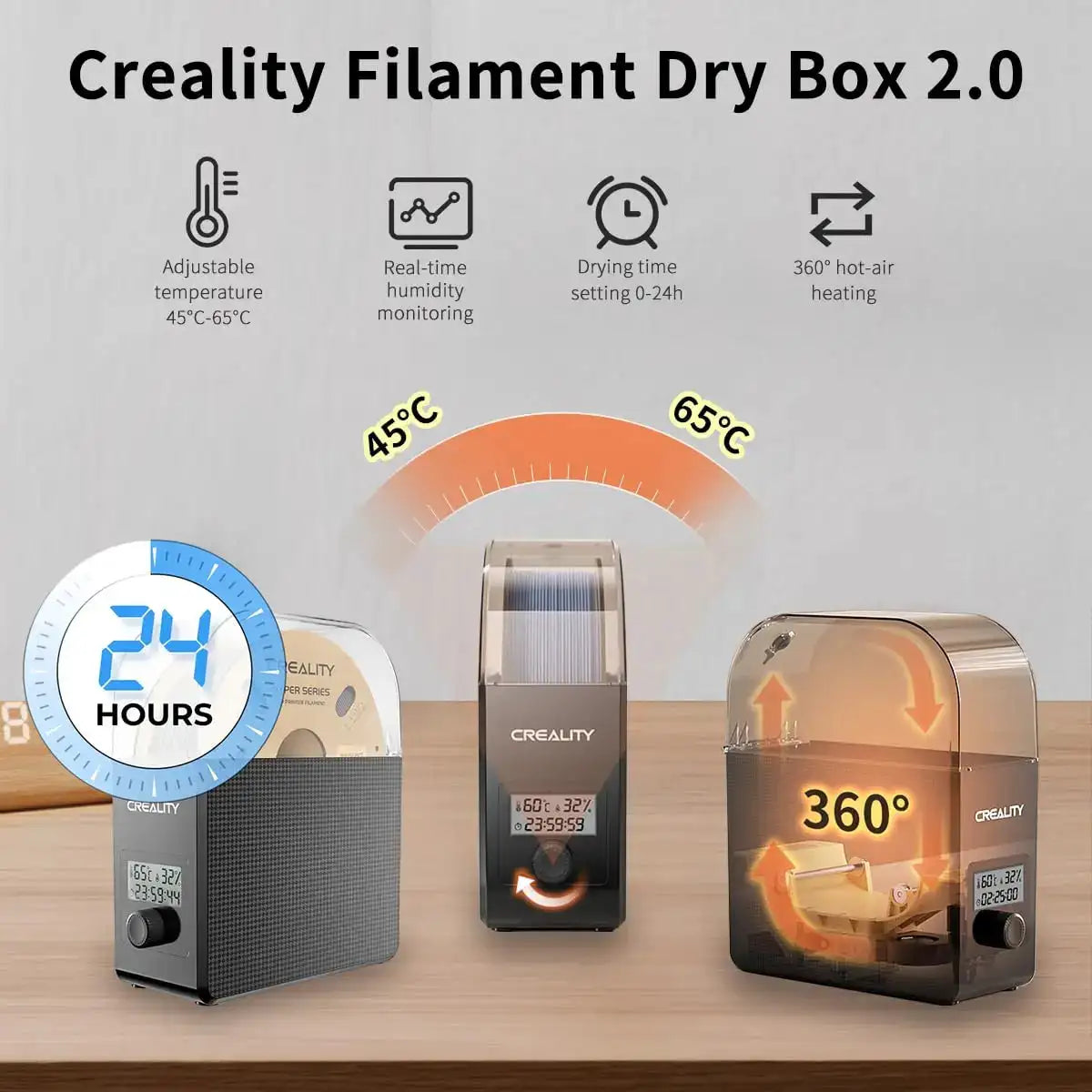 CREALITY 3D Filament Dryer Box 2.0 Upgrade Keeping Filament Dry Real-time Humidity Monitoring FDM 3D Printer Accessories