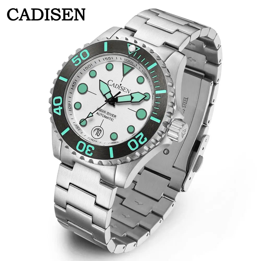 CADISEN AQUA DIVER New Brand Luxury Men Watches Automatic Watch Japan MIYOTA 8215 100M Waterproof Luminous Mechanical Wristwatch