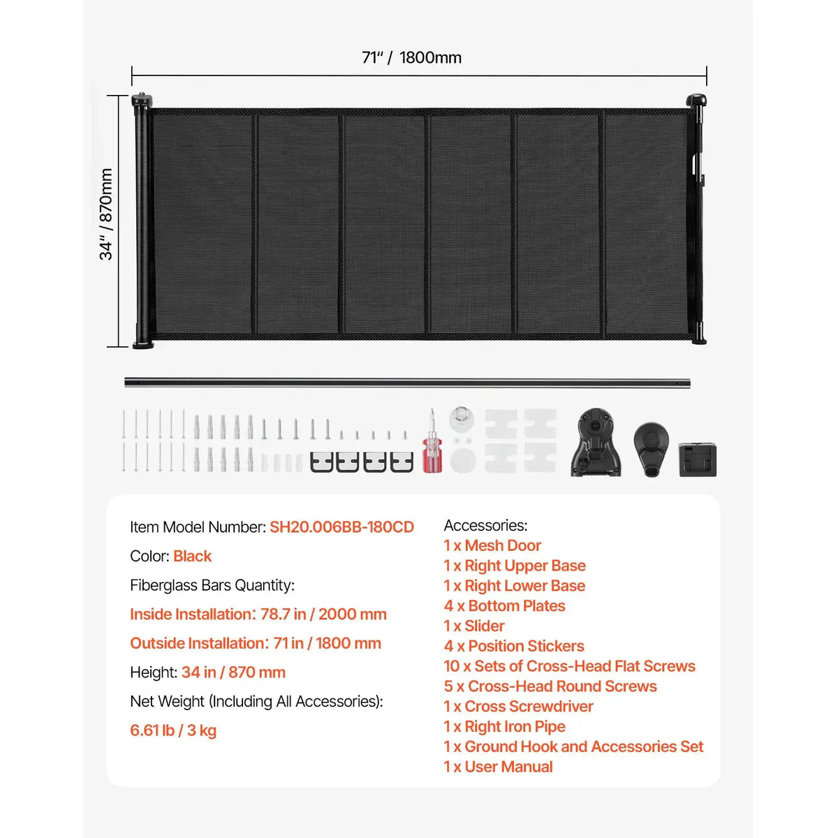 Wide Retractable Baby And Pet Gate — product view 9