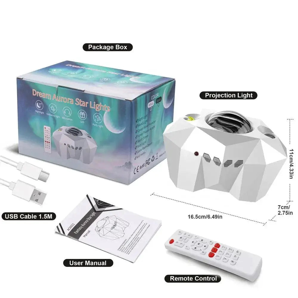 Aurora Galaxy Star Projector With Bluetooth Speaker Remote