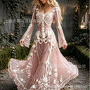 Dark Pleated Gothic Maxi Dress