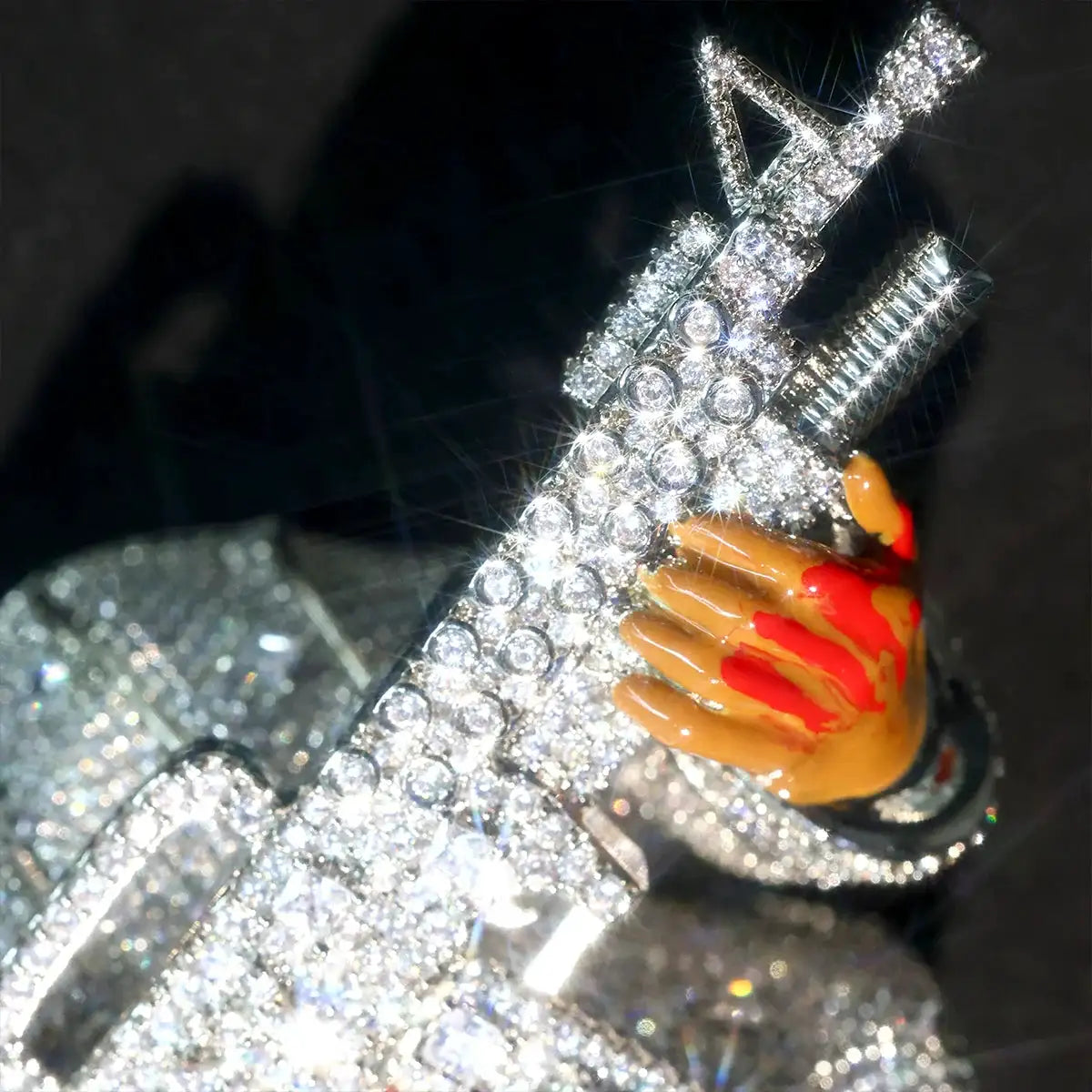 Icy Gun Pendant for Men Gold — product image 6