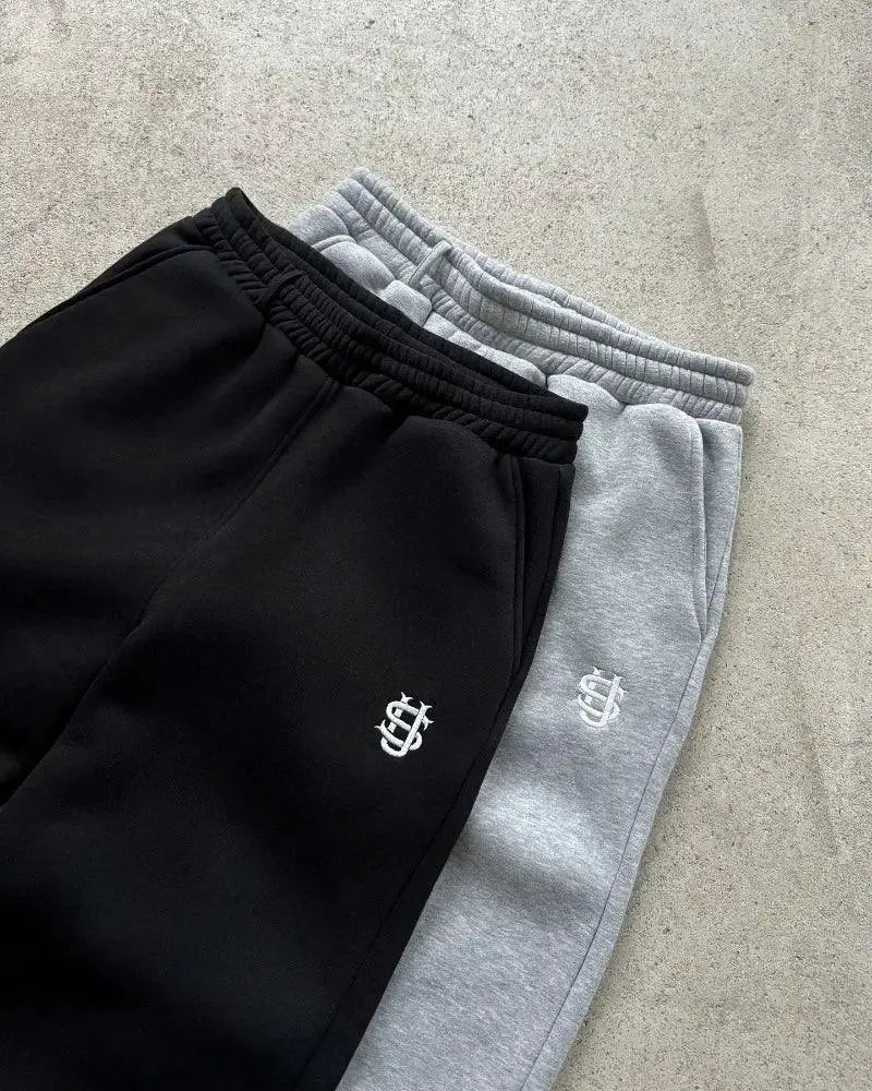 Embroidery Pattern Baggy Pants Women Retro Loose Sweatpants - OurLum.com