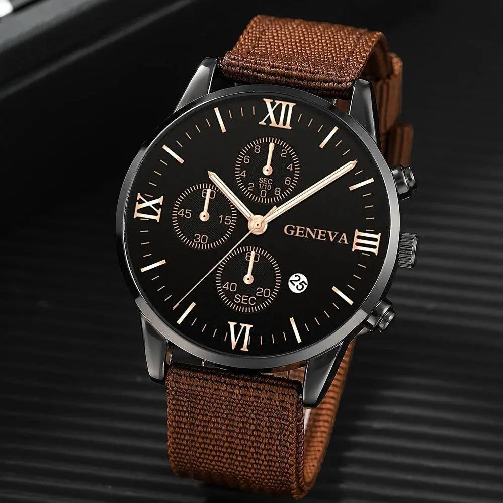 Sporty Nylon Watch Set For Modern Men 4 Piece Collection