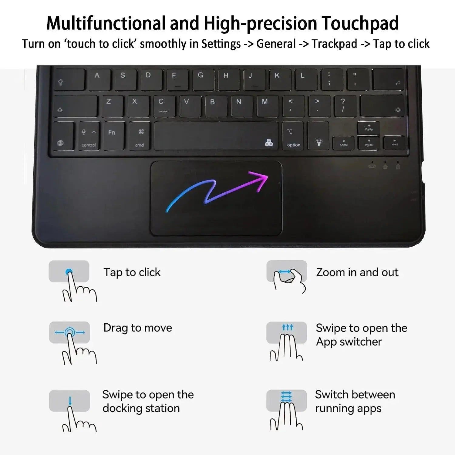 Ipad Air Pro Multilingual Wireless Keyboard Sleek Design