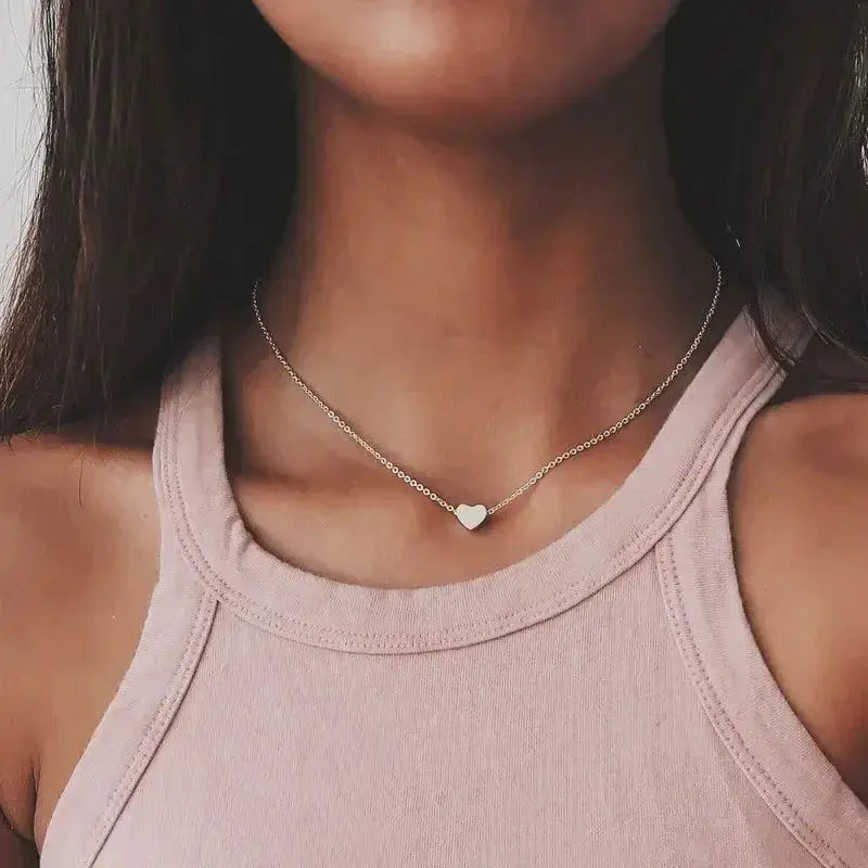 Gold Color Silver Plated Peach Heart Pendant Necklace Gift