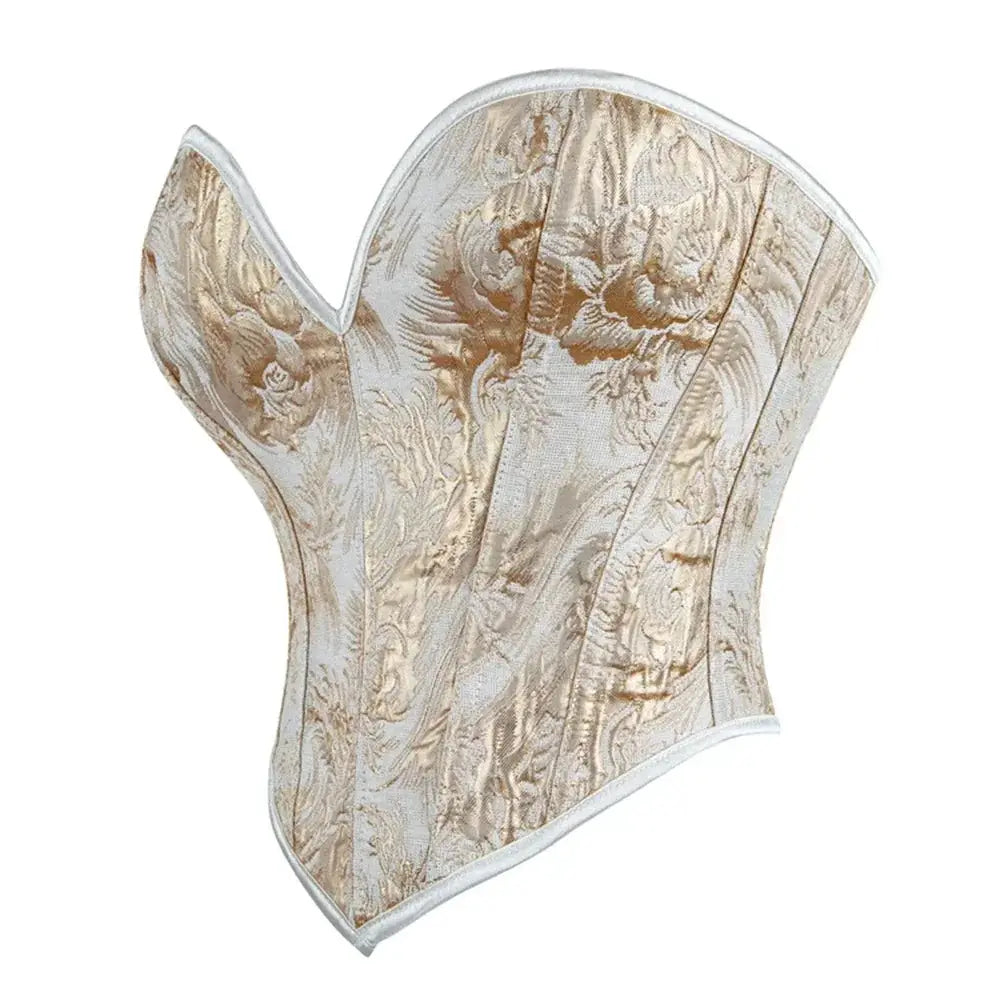 Women Overbust Corsets Crop Tops Golden Printed Bustiers