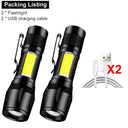Mini Cob Flashlight - Rechargeable Pocket Torch