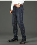 Fashion Classic Blue Black Denim Trousers Men's Jeans