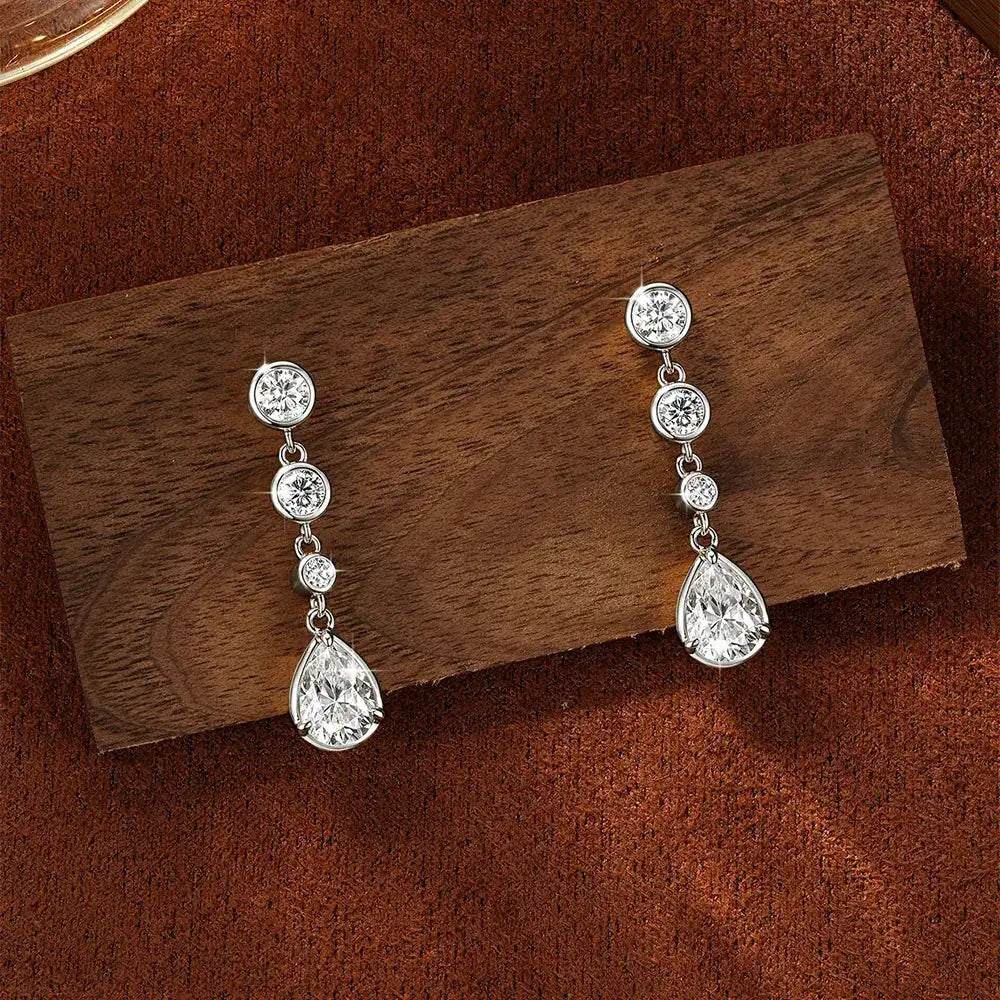 Oxtao Gold Moissanite Drop Earrings — product image 9