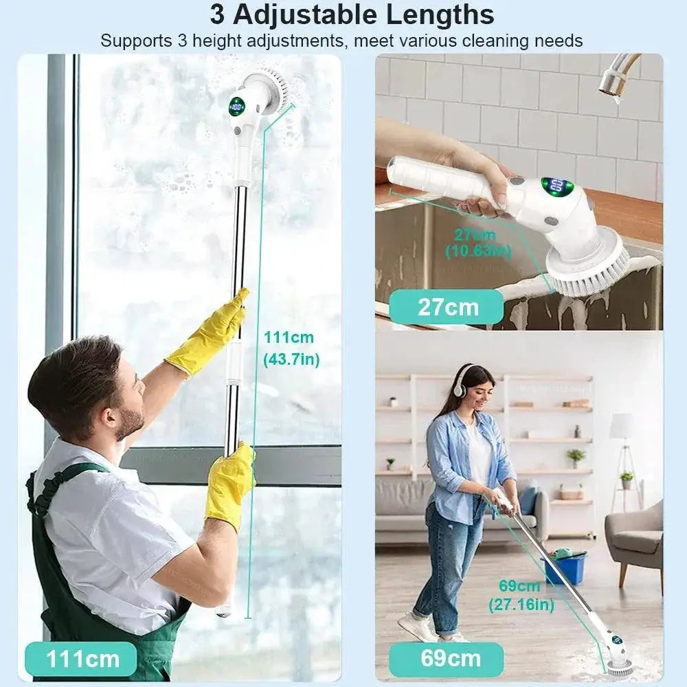 Electric Spin Scrubber Set for Cordless Household Cleaning