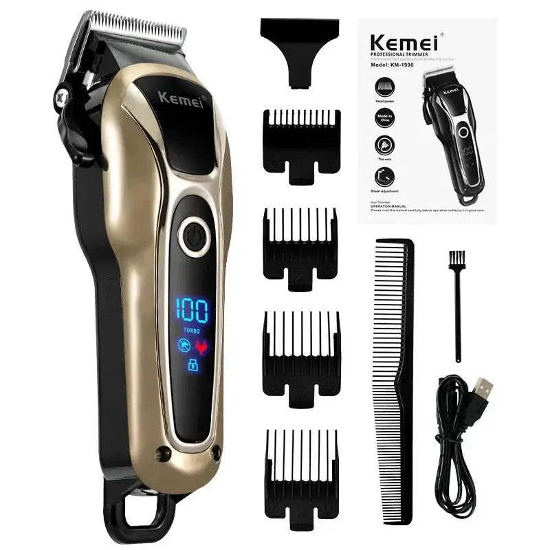 Professional Barber Hair Clipper Rechargeable Shaver
