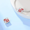 Sterling Silver Red Heart Shaped