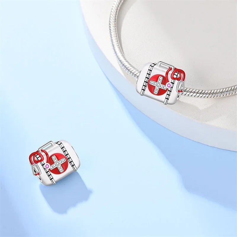 Sterling Silver Red Heart Shaped