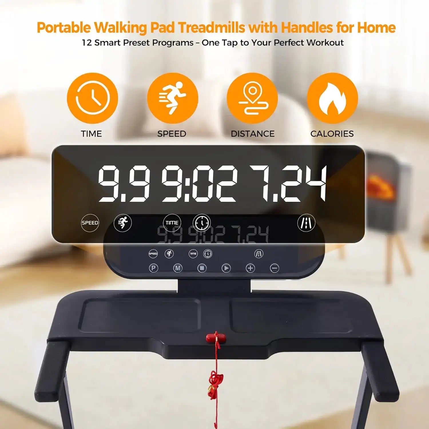 2026 Upgraded 3.5HP Compact Walking Pad Treadmill with Handle Bar & Adjustable Incline, Speed 0.6–10.0 MPH, Max 400-LB Weight Capacity for Home