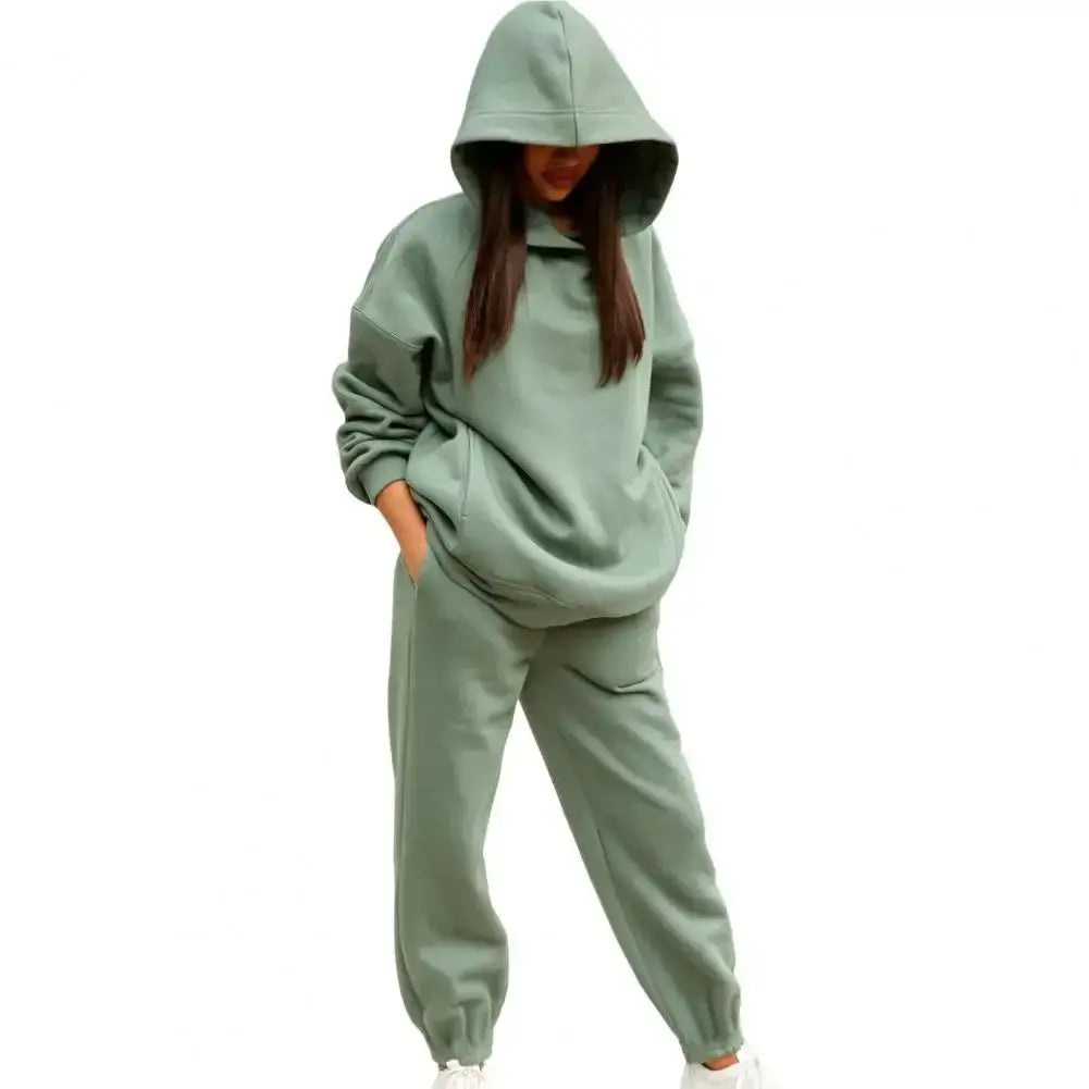 Women's Two Piece Tracksuit Hooded Sweatshirt Set Outfit